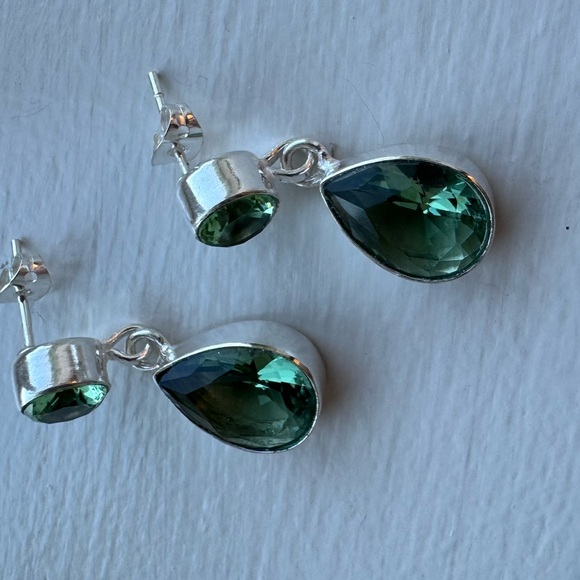NWOT Sundance Sea Waters Earrings, Green Amethyst, Sterling Silver - Picture 5 of 6